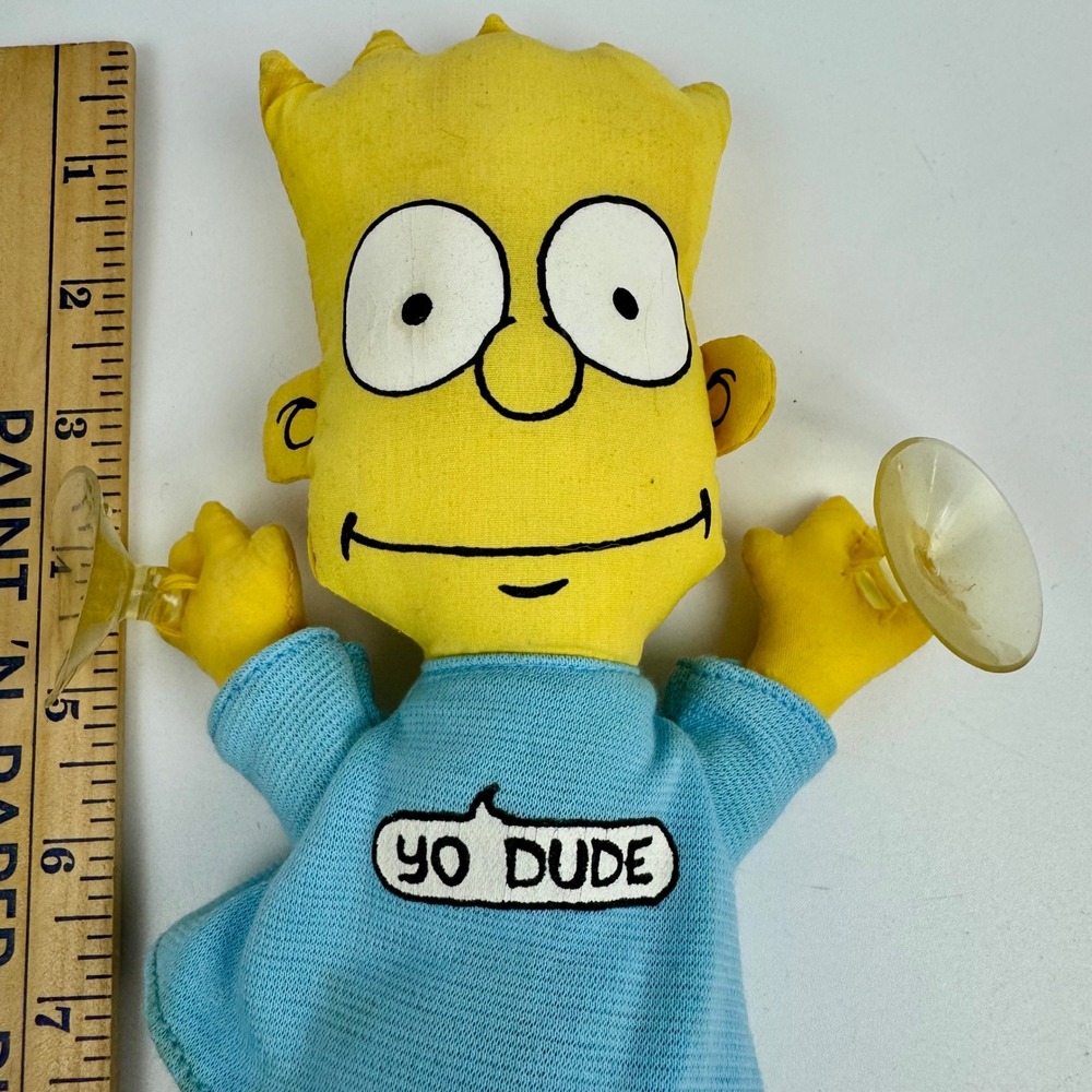 Vintage 1990 Bart Simpson Yo Dude Plush‎ Suction Cup Window Clinger Dan-Dee 11"
